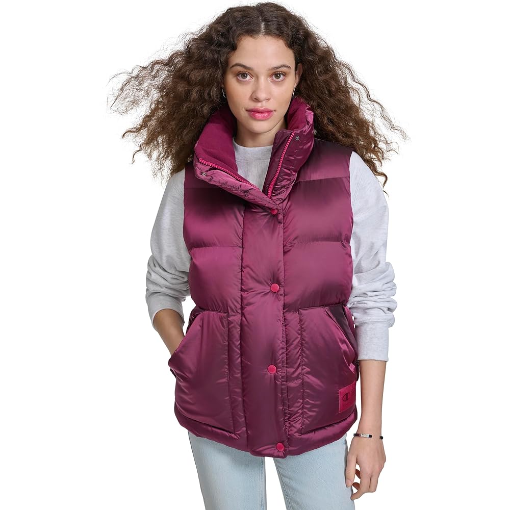 Champion Women's Quilted Puffer Vest, Dark Pink, X-Small at